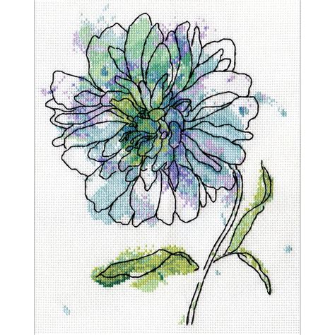 Design Works Counted Cross Stitch Kit X Blue Floral Count