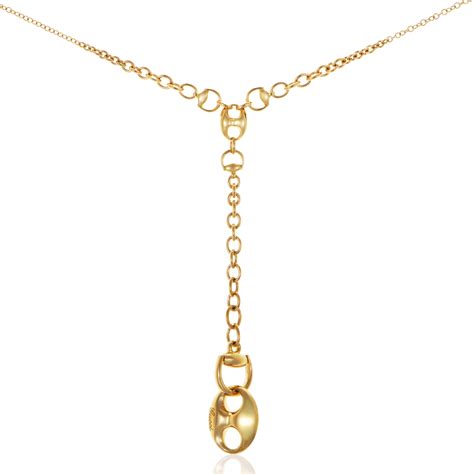 Gucci Horsebit Marina Womens 18k Yellow Gold Pendant Necklace