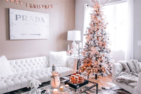 Blush Pink Rose Gold And White Christmas Decor
