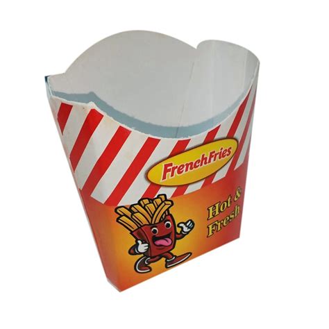 french fries packaging box size lxwxh inches 8 x 5 x 4inch l x w x h capacity 250g at rs