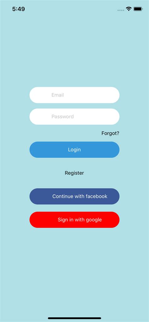 React Native Login With Social Buttons Template