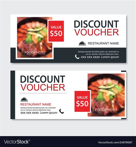 Discount Gift Voucher Asian Food Template Design Vector Image