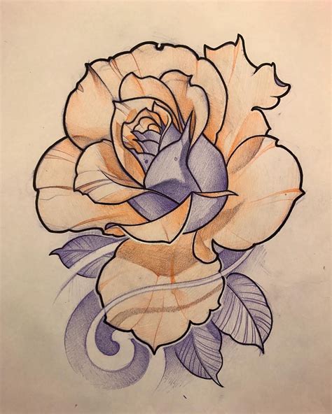 Disponible Flower Tattoo Drawings Realistic Rose Tattoo Traditional