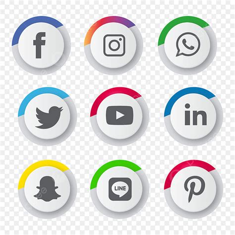 Set Social Media Vector Hd PNG Images Social Media Icons Set Logo Vector Illustrator Social
