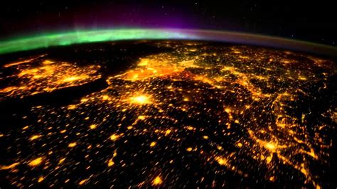 Planet Earth Seen From Space Iss Mainly At Night With