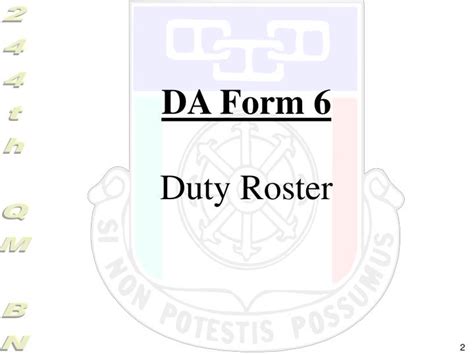 Ppt Da Form 6 Duty Roster Powerpoint Presentation Id3197865
