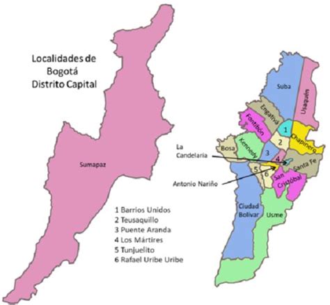 Mapa De Bogotá Con Municipios Departamento De Colombia Para Descargar