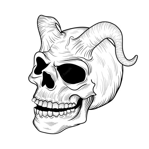 Premium Vector Illustration Art Demon Skull Design