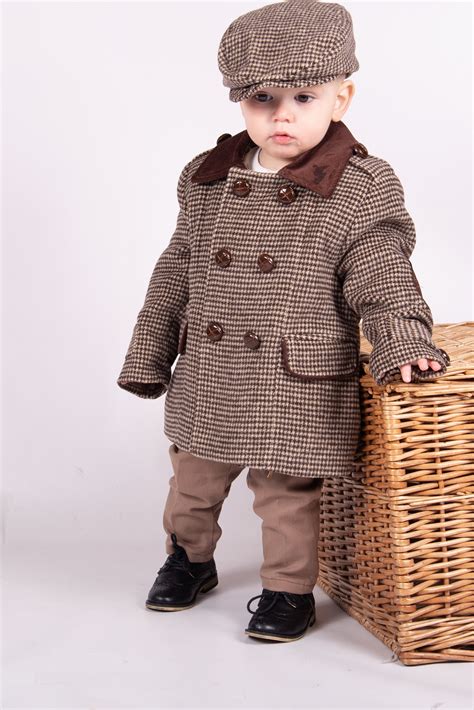 Baby And Young Boys Brown Check Coat And Hat By Beau Kid Wonderland