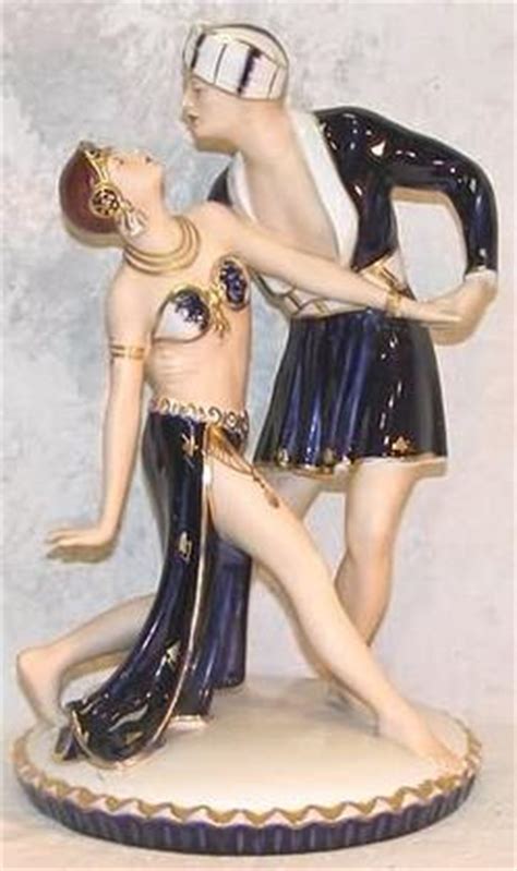Royal Dux Porcelain Figural Group Dancing Couple Inch