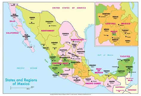 Get free map for your website. Michelin Official States and Regions of Mexico Map Art ...