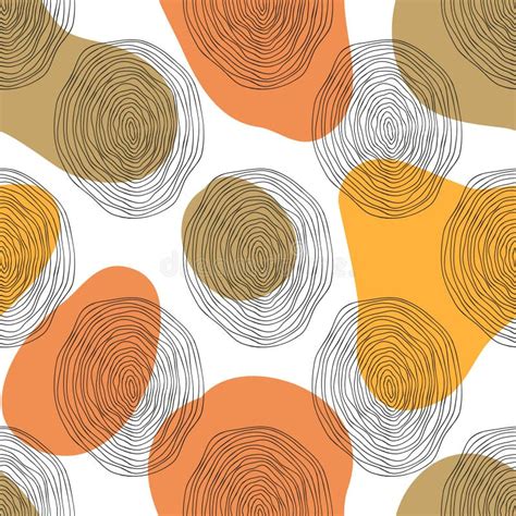 Vector Contemporary Seamless Pattern With Aesthetic Hand Drawn Abstract