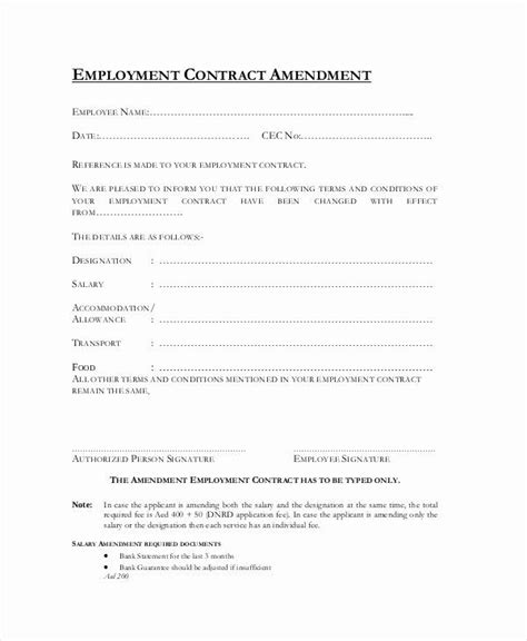 The employment status depends on the irs tax classification of the hired individual; Amendment to Contract Template Unique Sample Employment ...