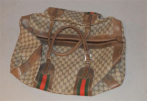 Sold Price Vintage Gucci Barrel Bag Monogram Design To Exterior With