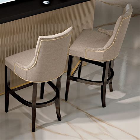 Add paint to the legs to transform the look of the stool. Modern Italian Upholstered Bar Chair