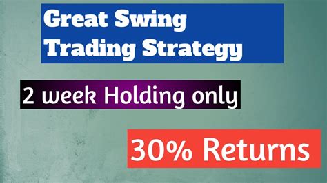 Great Swing Trading Strategyjust Tow Weeks Of Holding30 Returns