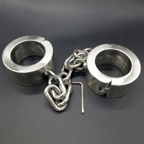 Buy Super Heavy Thick 6cm High Bdsm Bondage Ankle Cuffs Metal Stainless Steel