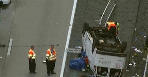 At Least One Killed When Van Overturns On I 287 In New Jersey Cbs New
