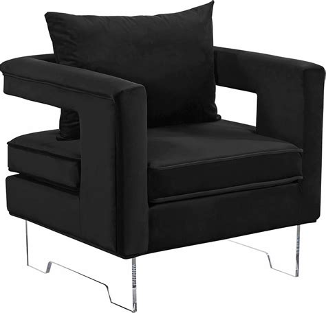 Carson Velvet Accent Chair Black By Meridian Furniture Furniturepick