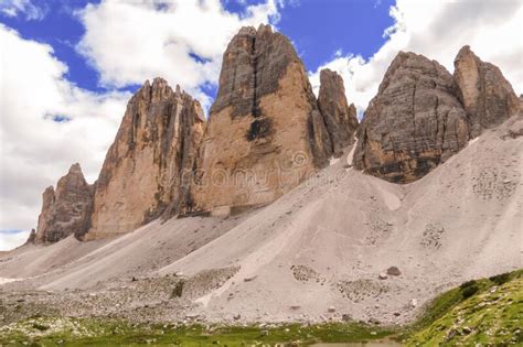 The Enchanting Landscape Of The Three Peaks Of Lavaredo Stock Image
