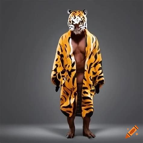 Wrestler In Tiger Mask And Robe On Craiyon