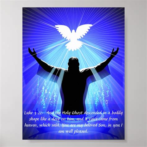 Poster Jesus And Holy Spirit Like A Dove Zazzle