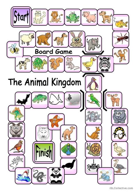 Board Game The Animal Kingdom Gene English Esl Worksheets Pdf And Doc