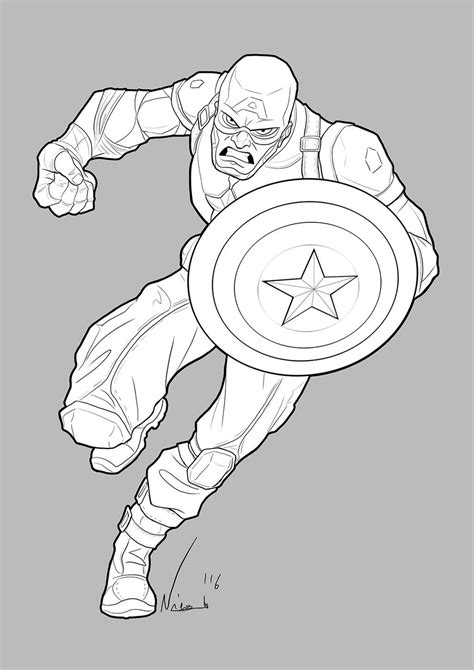 Captain America Lineart By Atermishammerstein On Deviantart