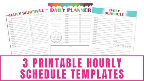 3 Printable Hourly Schedule Templates Freebie Finding Mom