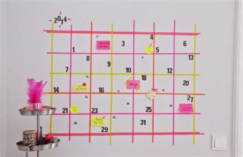 Idea Para Hacer Un Calendario De Pared Con Washi Tape Calendario De