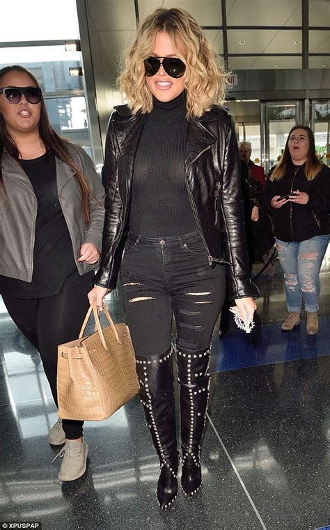 Khloé Kardashian Rocks Studded Thigh High Heels And Shows Off Her