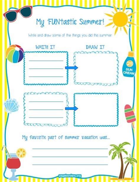 My Funtastic Summer Printable Worksheet Pinterest A Well Back