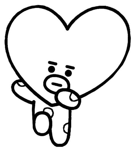 Coloring Page Bt21 Tata 6 Bts Drawings Cute Coloring Pages Easy