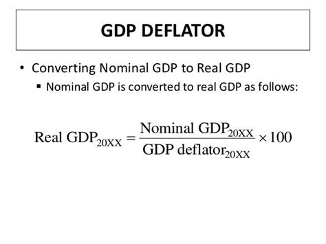 Real Gdp Inflation Rate Formula Calculating Gdp The Gdp Is The