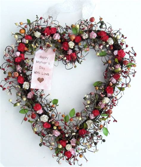 Spring Heart Shaped Wreath Spring Door Decoration With