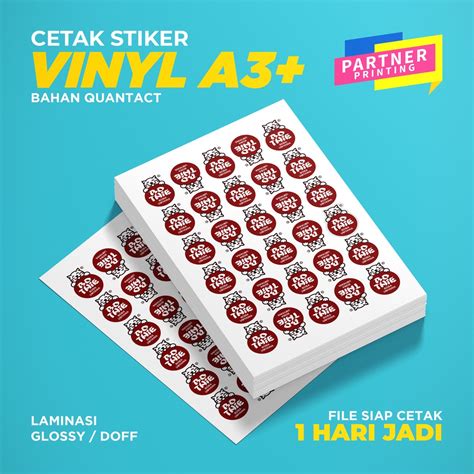 Jual Cetak Print Stiker Vinyl A Lembaran Satuan Bahan Quantac Shopee Indonesia