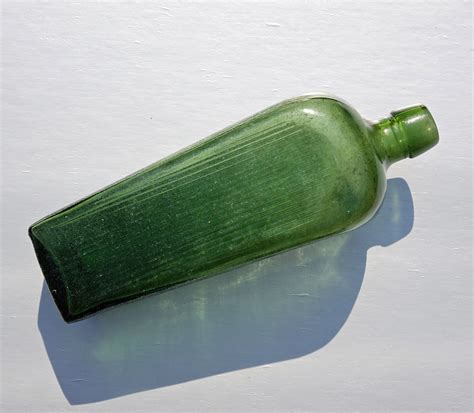 antique green glass bottle etsy