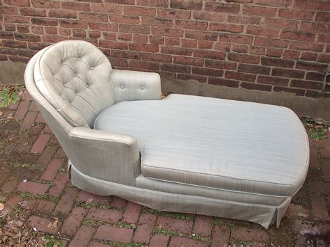 Vintage Chaise Lounge Chair Tufted Blue Bedroom Chair Retro Furniture