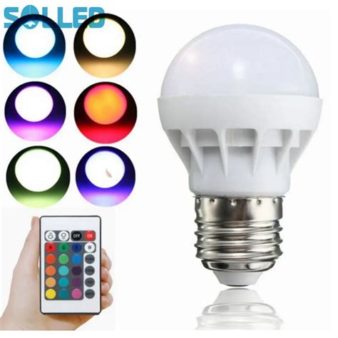 Solled 3w E27 16 Color Changing Remote Control Rgb Led Light Bulb Lamp