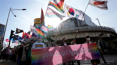 south korea daegu city officials clash with police at protest against lgbtq festival cnn