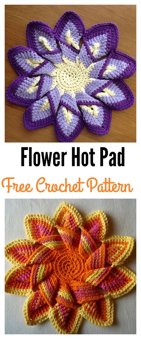 Flower Hot Pad Free Crochet Pattern Cool Creativities