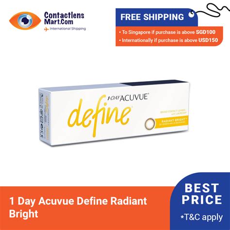 1 Day Acuvue Define Radiant Charm L Free Shipping To Singapore