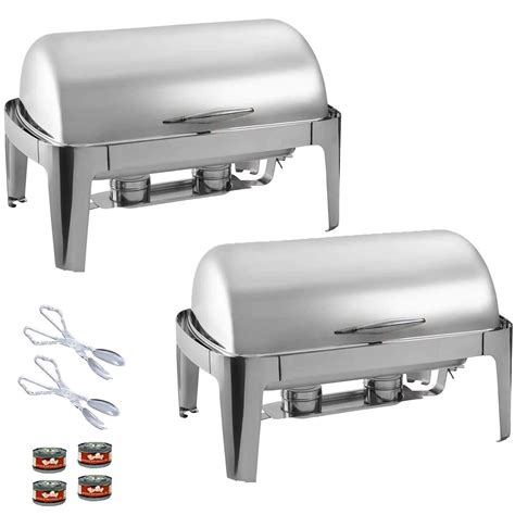 Buy Tigerchef Chafing Dish Buffet Set Roll Top Chaffing Dishes Stainless Steel Chafer And