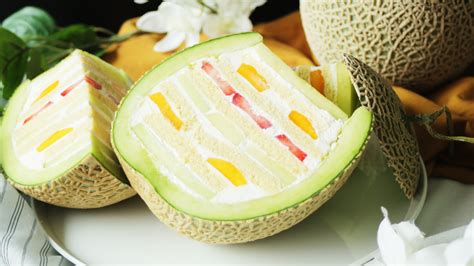 A Whole Melon Cake Recipe Melon Cake Whipped Cream Cakes Cake