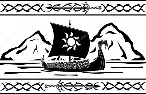 Stencil Of Viking Ship — Stock Vector © Santi0103 22891762