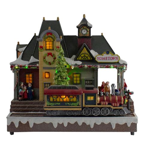 Northlight 13 In Led Lighted Christmas Village With Turning Function