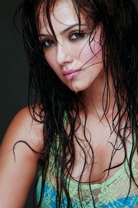 Indian Film Actress Sana Khan Wet Sexy And Sleek The