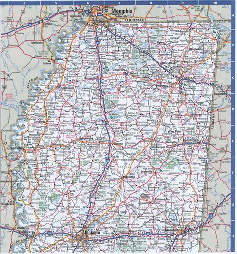 Mississippi Detailed Roads Map With Cities And Highways Free Printable Road Map Of Mississippi