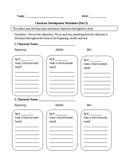 With this revelation, the reader cannot place any trust in the words of bob ewell. Character Development Character Analysis Worksheet | Reading comprehension worksheets, Character ...