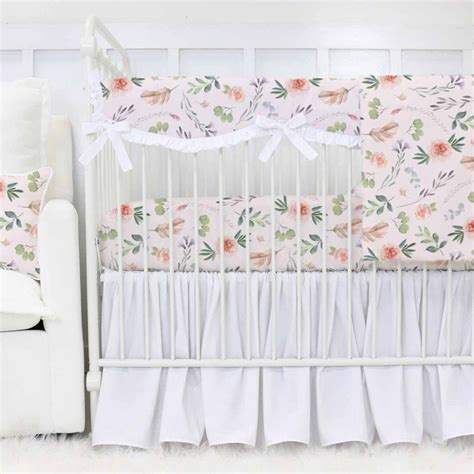 Britt's Blush Boho Garden Crib Bedding | Floral baby bedding, Crib bedding girl, Floral crib bedding
